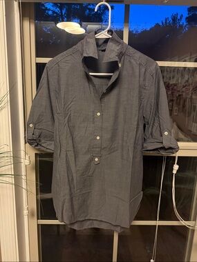 Ann Taylor Charcoal Blue Casual Shirt